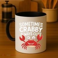 Crab Sometimes Crabby Always Cute Funny Sea Life Gift Coffee Mug thumb 4