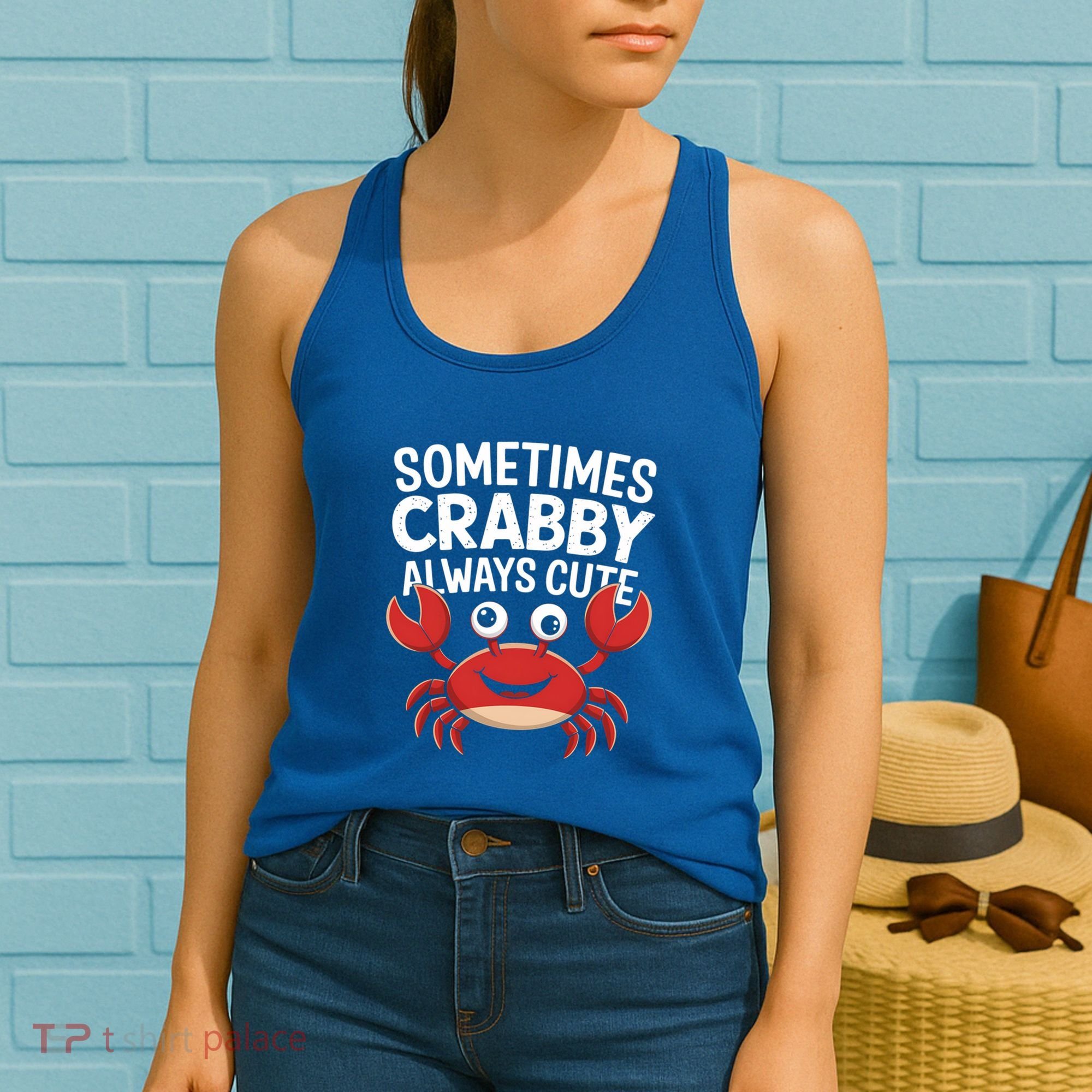Crab Sometimes Crabby Always Cute Funny Sea Life Gift Women's Tank Top