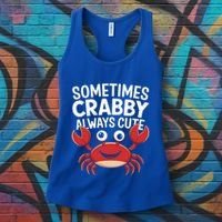 Crab Sometimes Crabby Always Cute Funny Sea Life Gift Women's Tank Top thumb 3