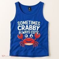 Crab Sometimes Crabby Always Cute Funny Sea Life Gift Tank Top thumb 2