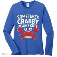 Crab Sometimes Crabby Always Cute Funny Sea Life Gift Women's Long Sleeve Shirt thumb 0