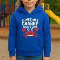 Crab Sometimes Crabby Always Cute Funny Sea Life Gift Kids Hoodie thumb 3