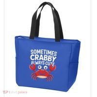 Crab Sometimes Crabby Always Cute Funny Sea Life Gift Tote Bag thumb 3