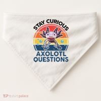 Cute Stay Curious Axolotl Questions Axolotl  USA-Made Doggie Bandana thumb 0