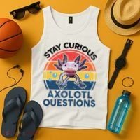 Cute Stay Curious Axolotl Questions Axolotl  Tank Top thumb 4