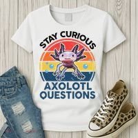 Cute Stay Curious Axolotl Questions Axolotl  Women's T-Shirt thumb 3