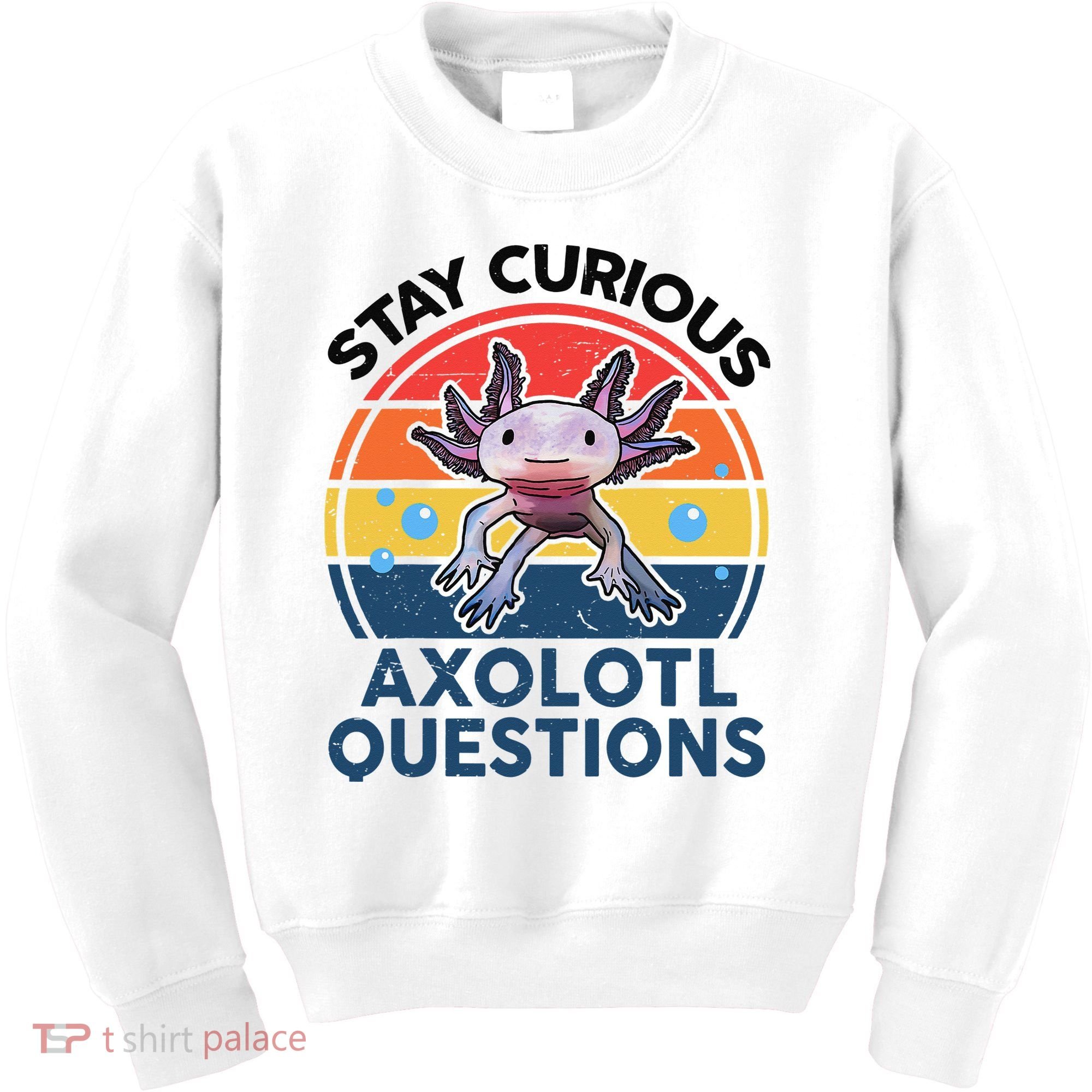 Cute Stay Curious Axolotl Questions Axolotl  Kids Sweatshirt