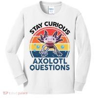 Cute Stay Curious Axolotl Questions Axolotl  Kids Long Sleeve Shirt thumb 0
