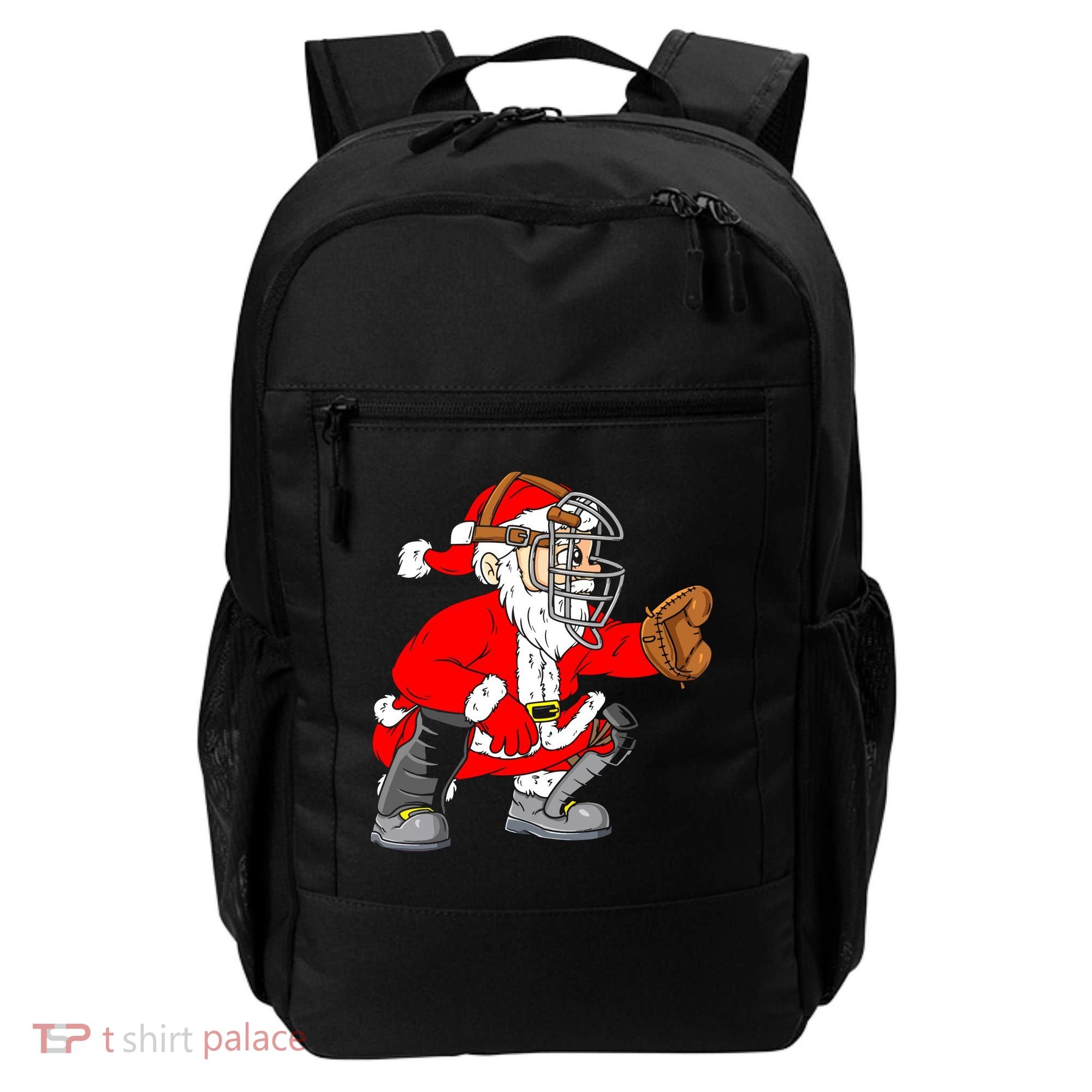 Christmas Santa Claus Baseball Catcher Backpack