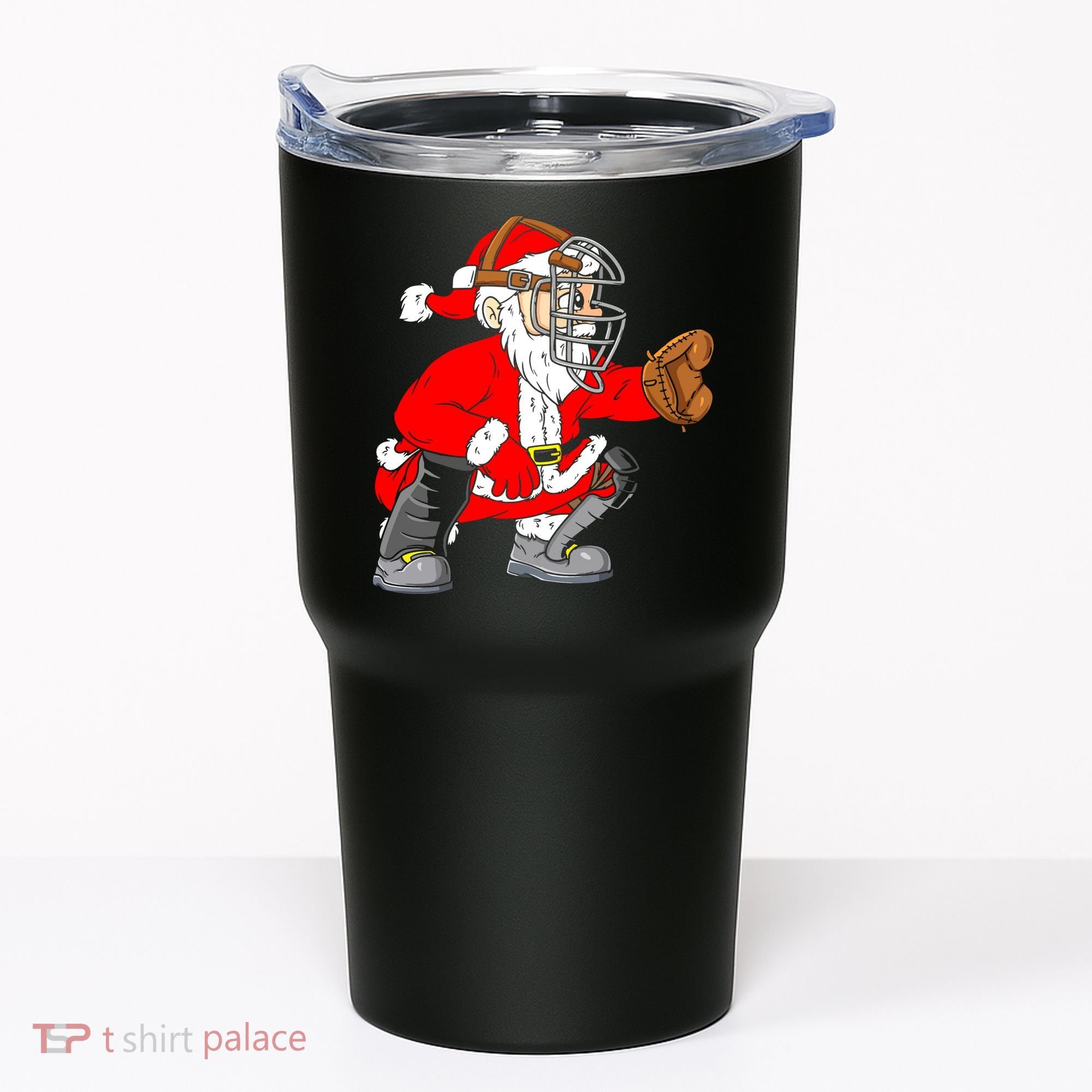 Christmas Santa Claus Baseball Catcher Tumbler