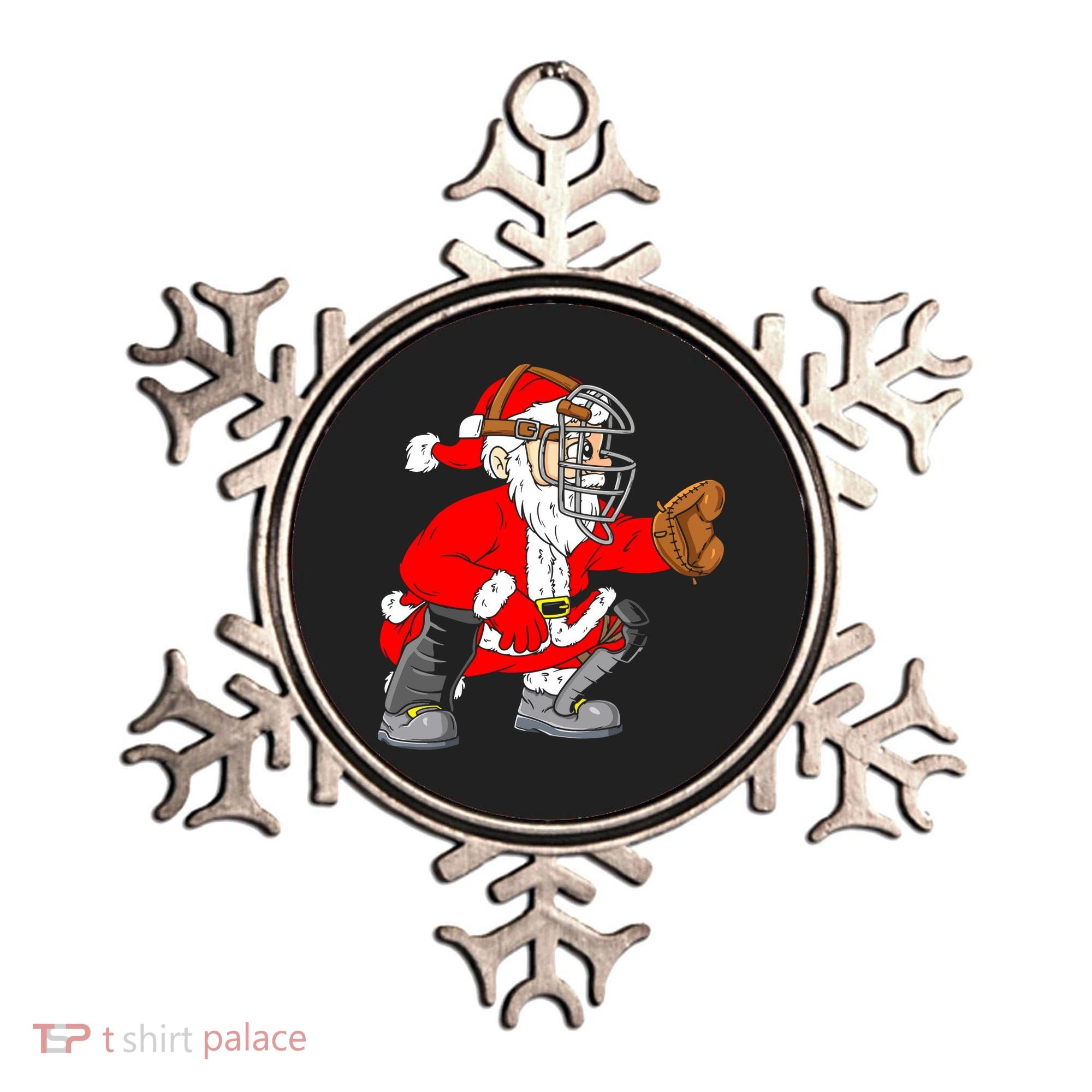 Christmas Santa Claus Baseball Catcher Ornament