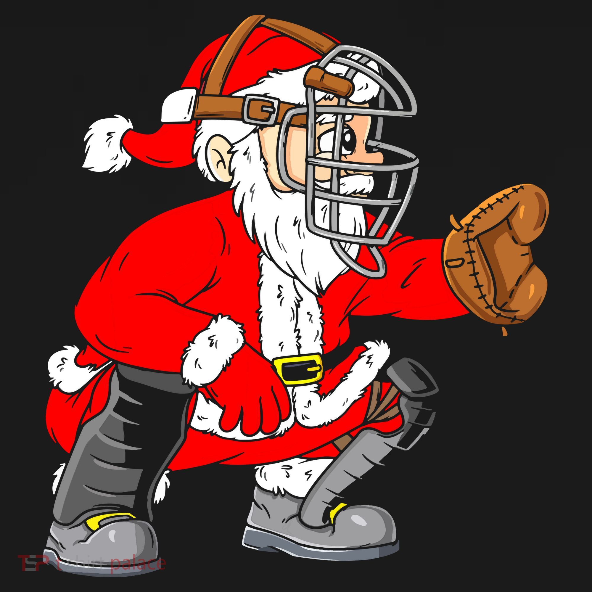Christmas Santa Claus Baseball Catcher Ornament