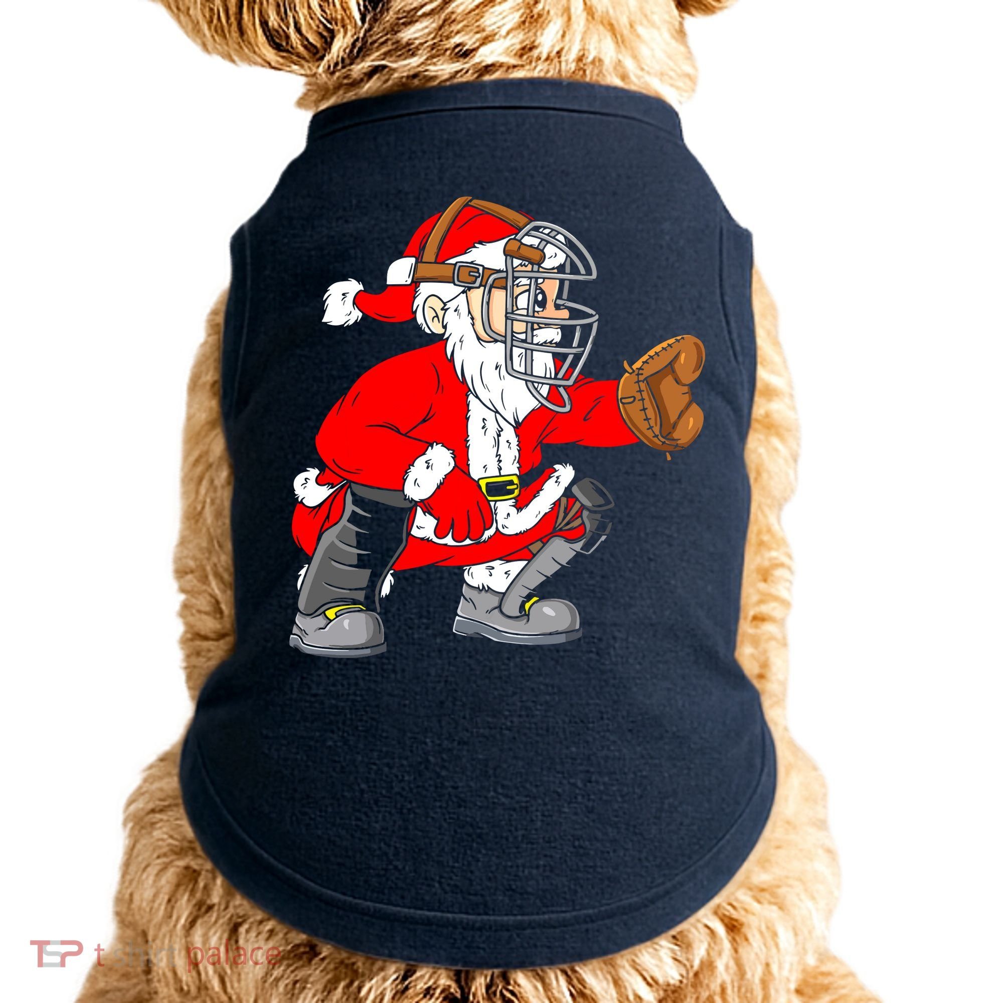 Christmas Santa Claus Baseball Catcher Doggie Tank