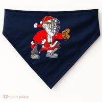 Christmas Santa Claus Baseball Catcher USA-Made Doggie Bandana thumb 0