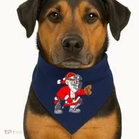 Christmas Santa Claus Baseball Catcher USA-Made Doggie Bandana thumb 1
