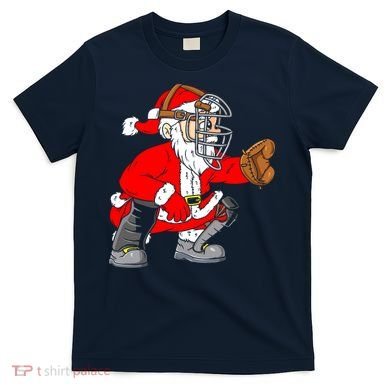 Christmas Santa Claus Baseball Catcher T-Shirt