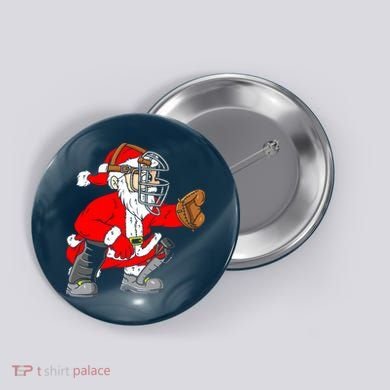 Christmas Santa Claus Baseball Catcher Button