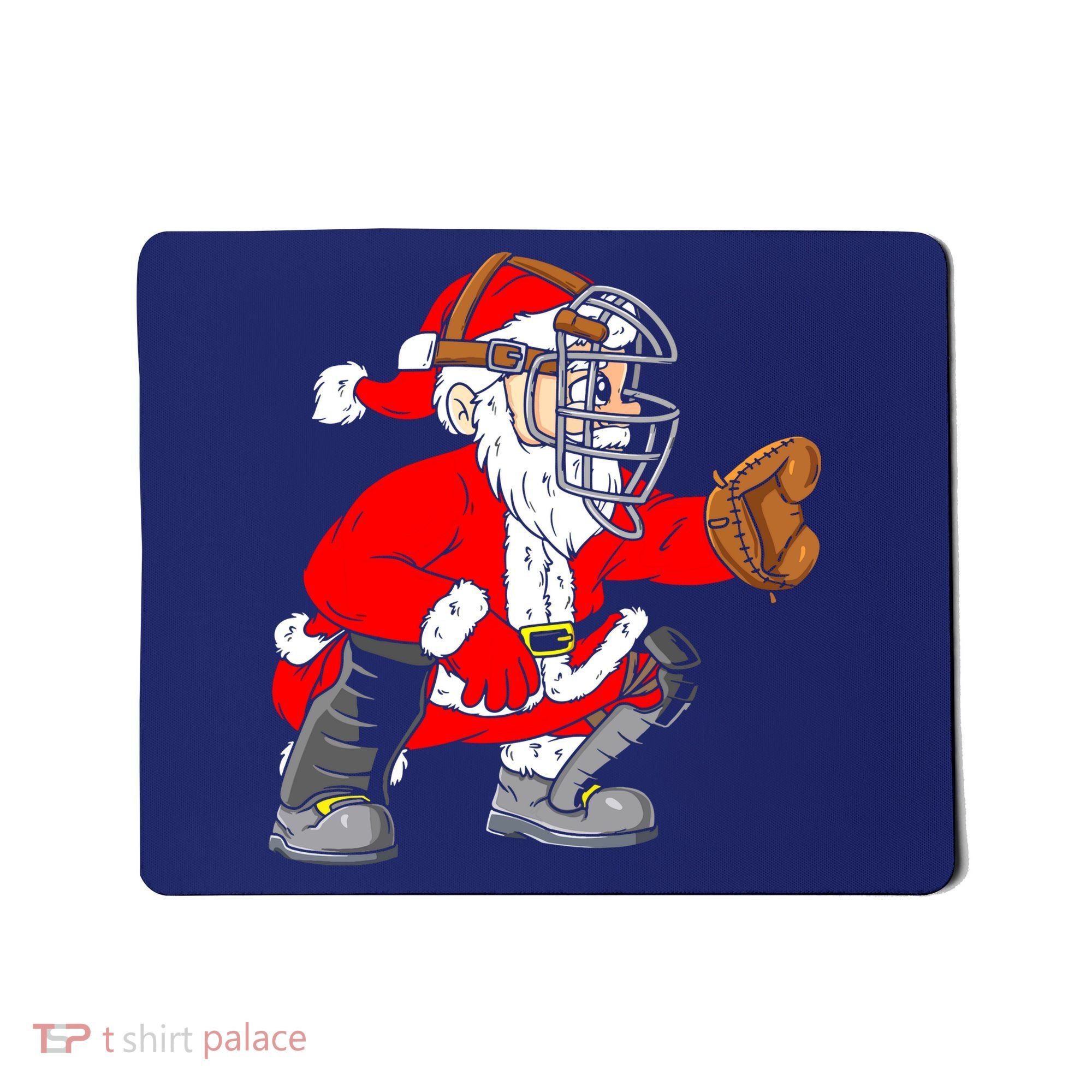 Christmas Santa Claus Baseball Catcher Mousepad