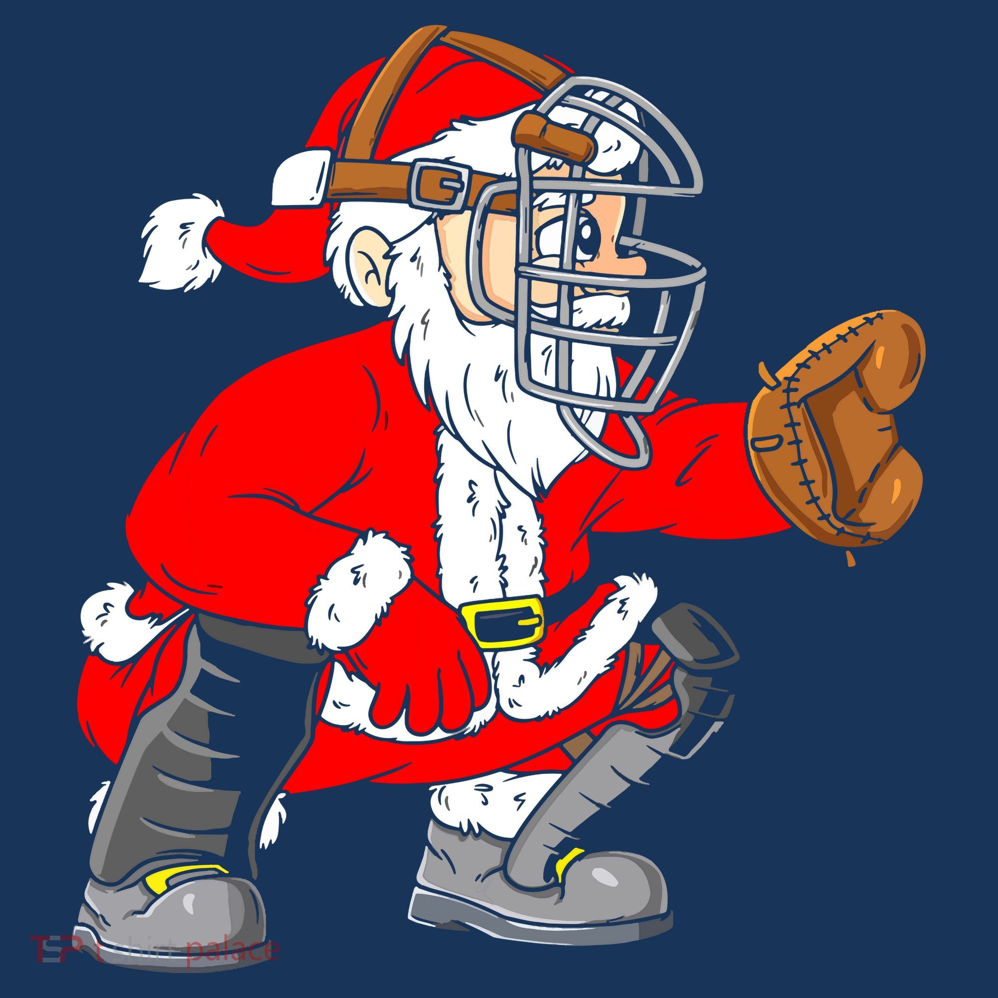 Christmas Santa Claus Baseball Catcher Mousepad