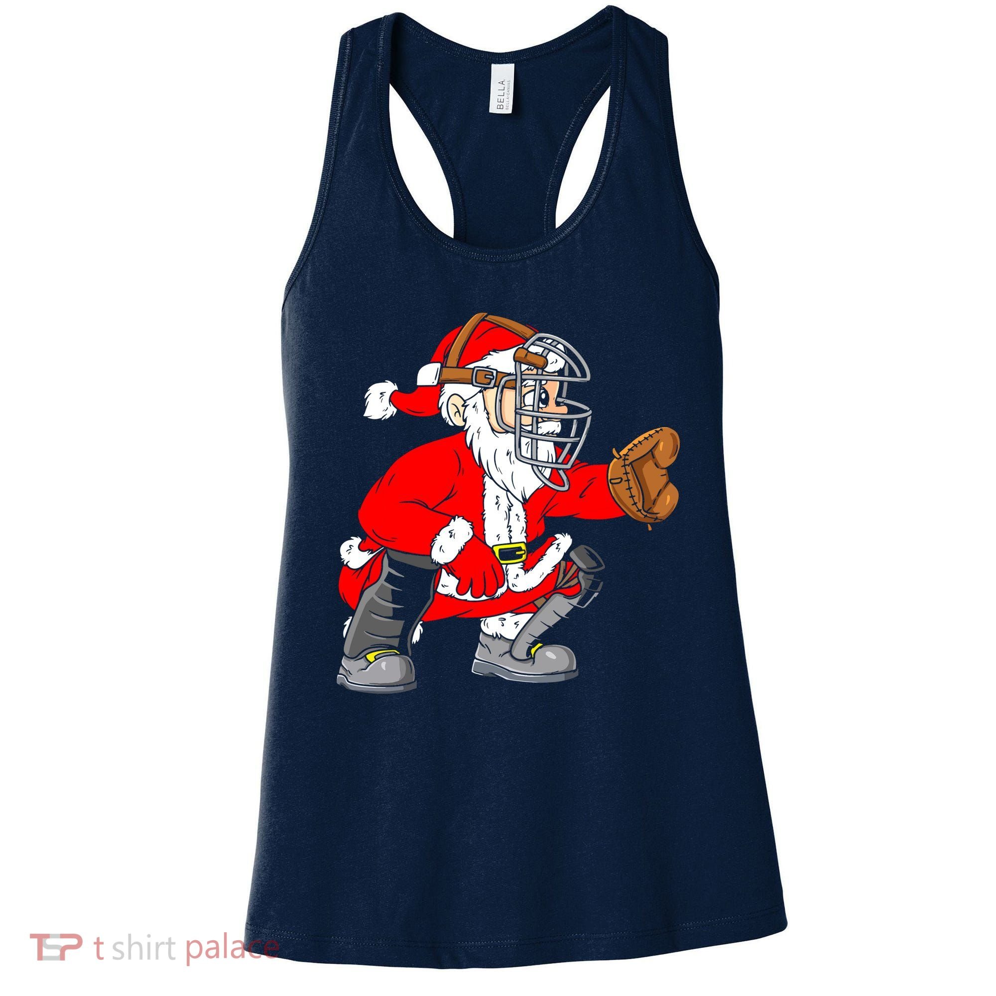 Christmas Santa Claus Baseball Catcher Women's Tank Top