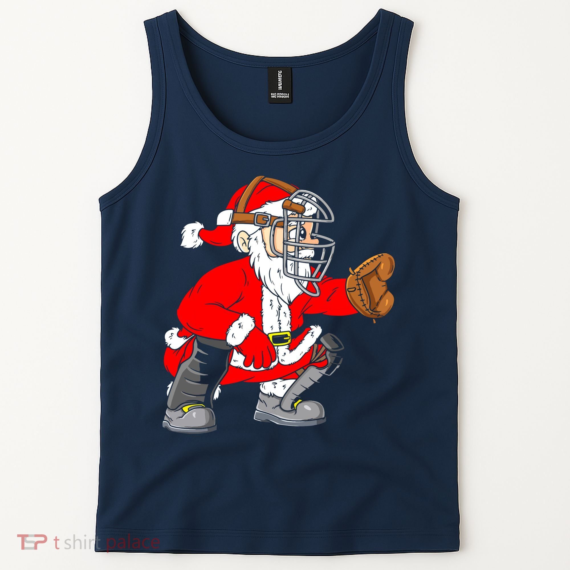 Christmas Santa Claus Baseball Catcher Tank Top