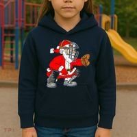 Christmas Santa Claus Baseball Catcher Kids Hoodie thumb 3