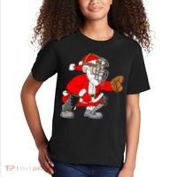 Christmas Santa Claus Baseball Catcher Kids T-Shirt thumb 2