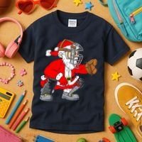 Christmas Santa Claus Baseball Catcher Kids T-Shirt thumb 3
