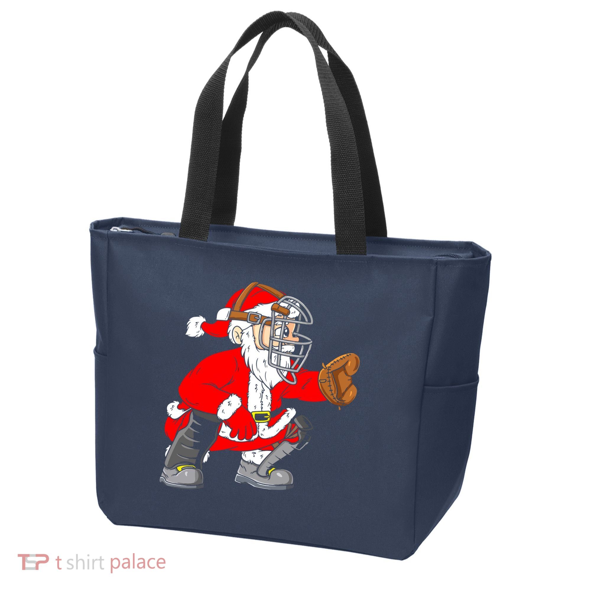 Christmas Santa Claus Baseball Catcher Tote Bag