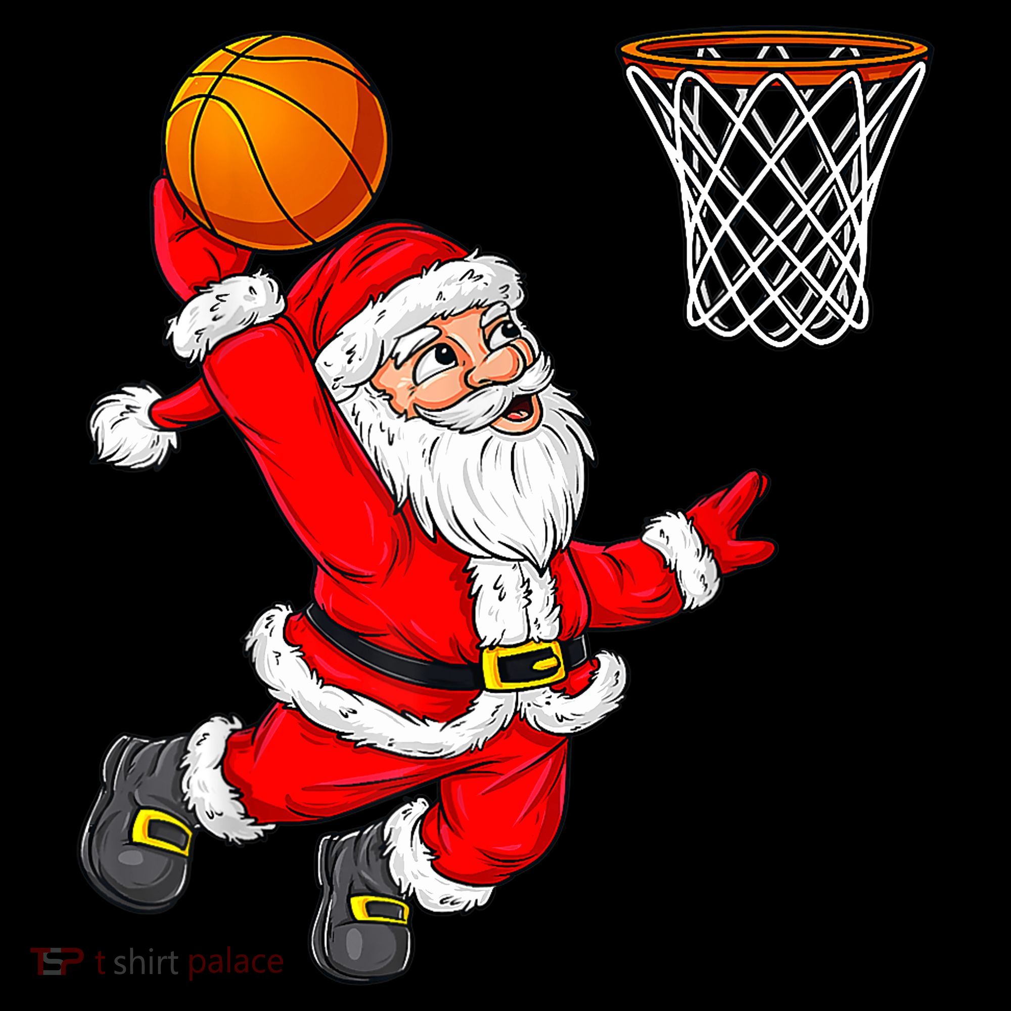 Christmas Santa Claus Dunking A Basketball Funny Xmas Coffee Mug