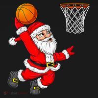 Christmas Santa Claus Dunking A Basketball Funny Xmas Ornament thumb 1