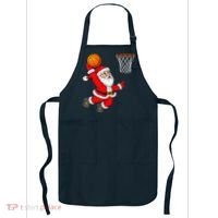 Christmas Santa Claus Dunking A Basketball Funny Xmas Apron thumb 0