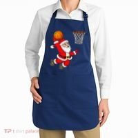 Christmas Santa Claus Dunking A Basketball Funny Xmas Apron thumb 2