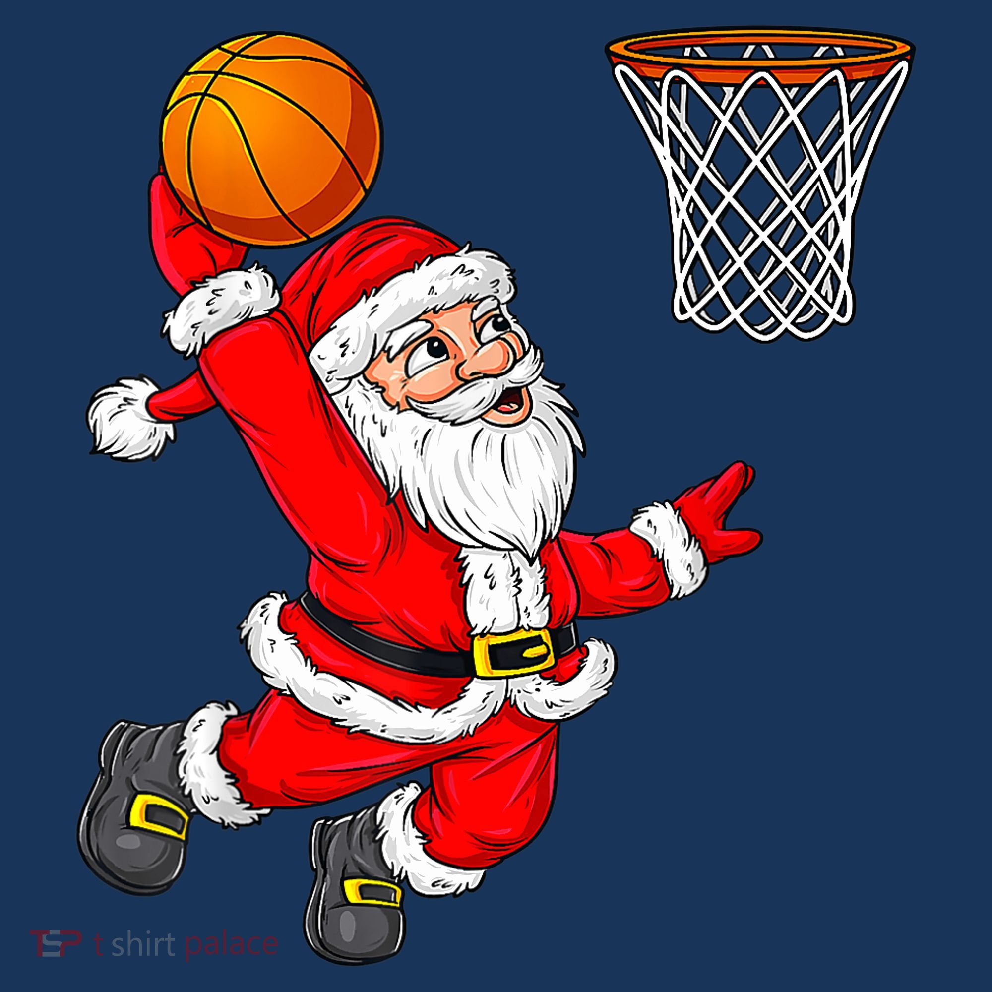 Christmas Santa Claus Dunking A Basketball Funny Xmas Apron