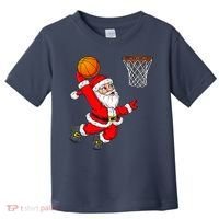Christmas Santa Claus Dunking A Basketball Funny Xmas Toddler T-Shirt thumb 0
