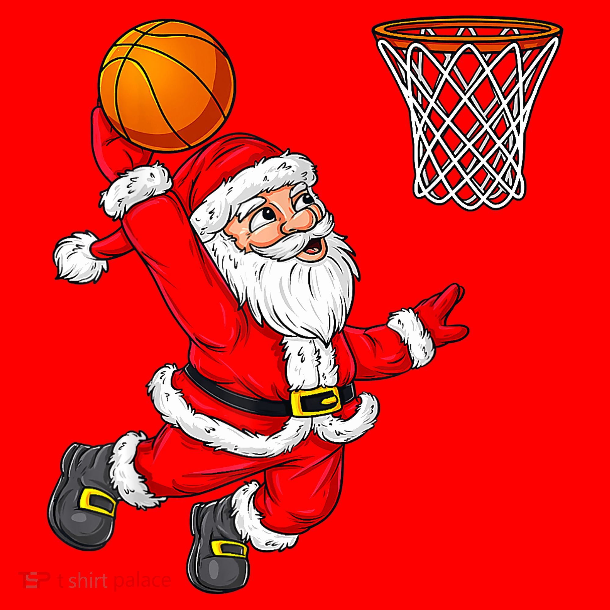 Christmas Santa Claus Dunking A Basketball Funny Xmas Santa Hat