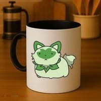 Chubby Sprigatito Chibi Kitty Coffee Mug thumb 4