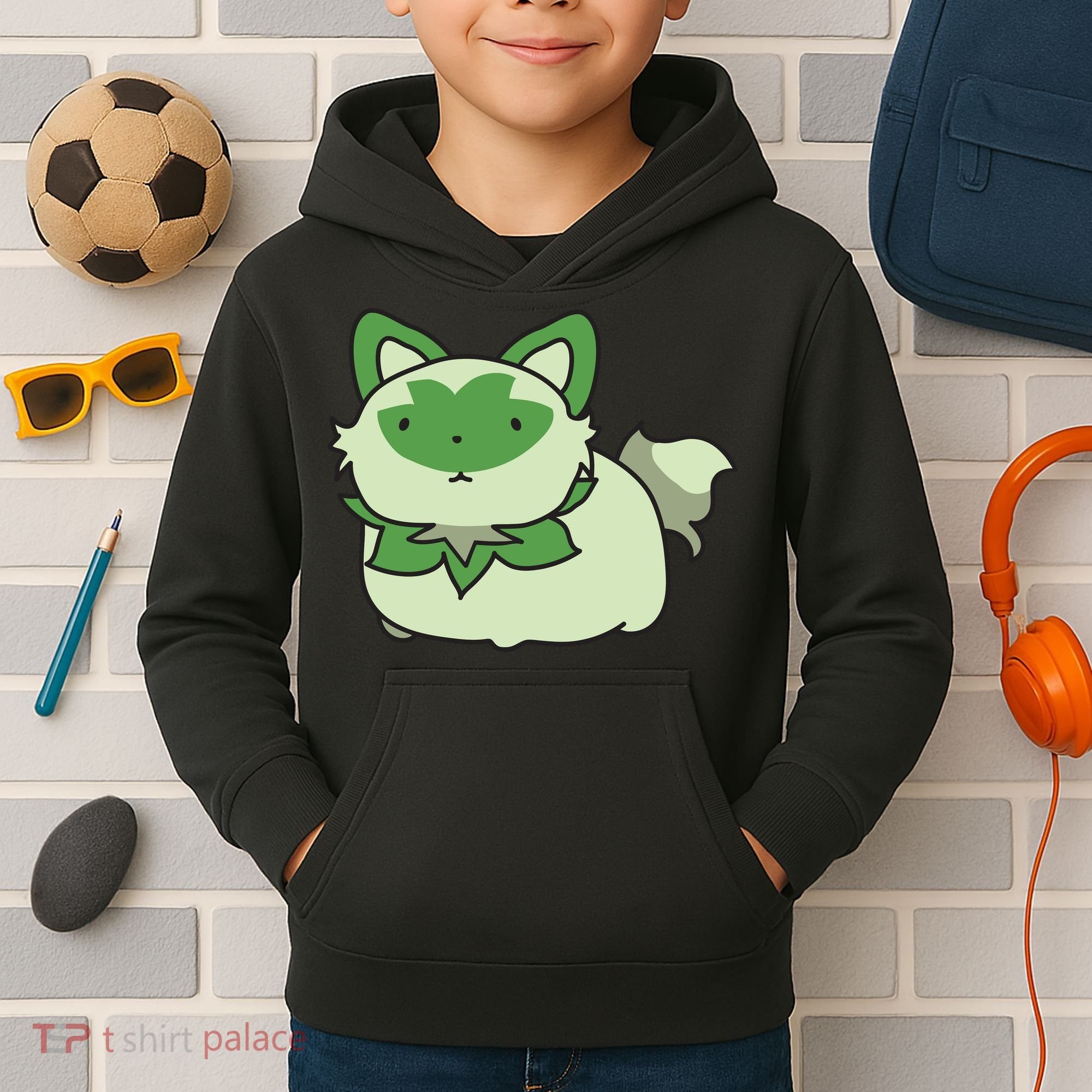 Chubby Sprigatito Chibi Kitty Kids Hoodie
