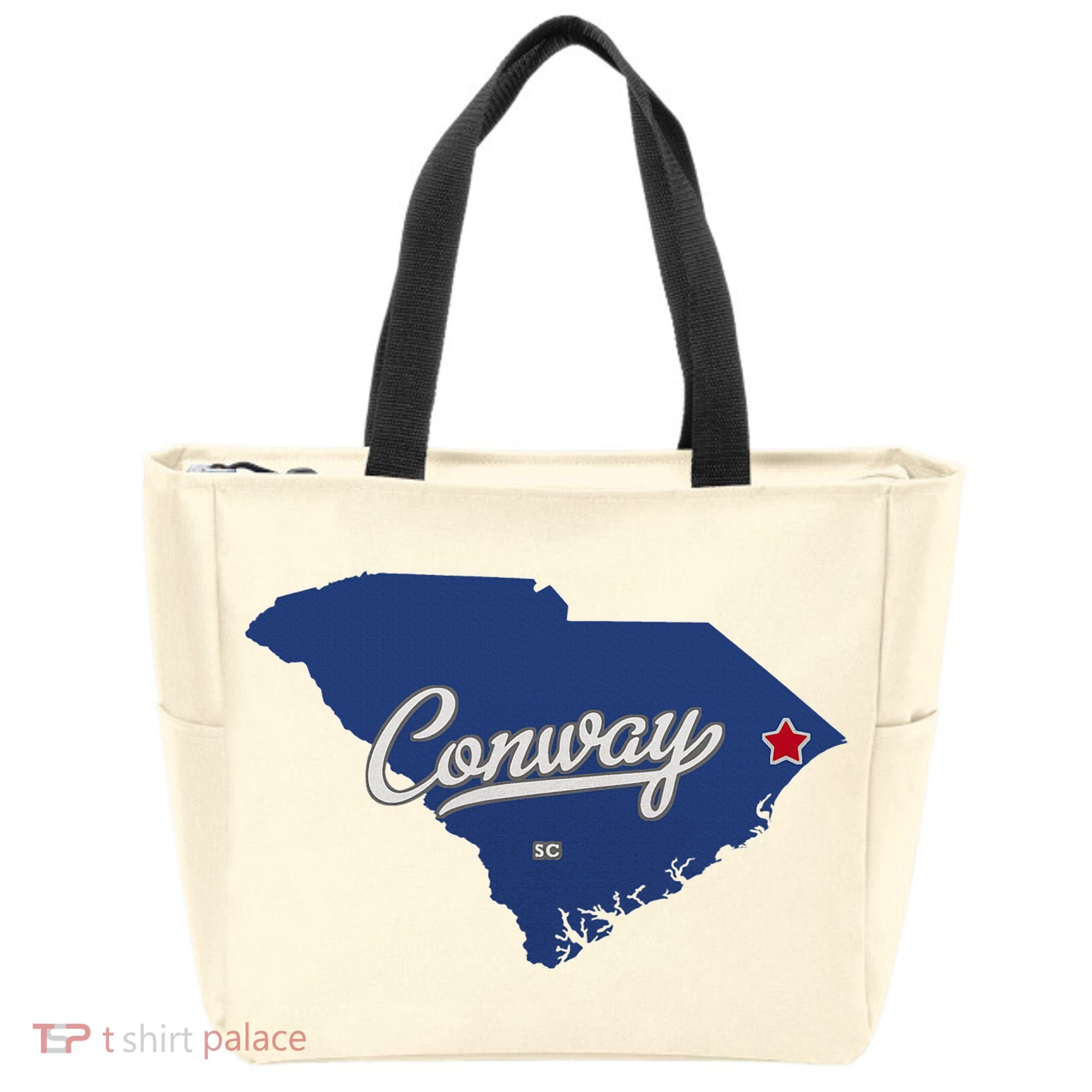 Conway South Carolina Sc Map Tote Bag