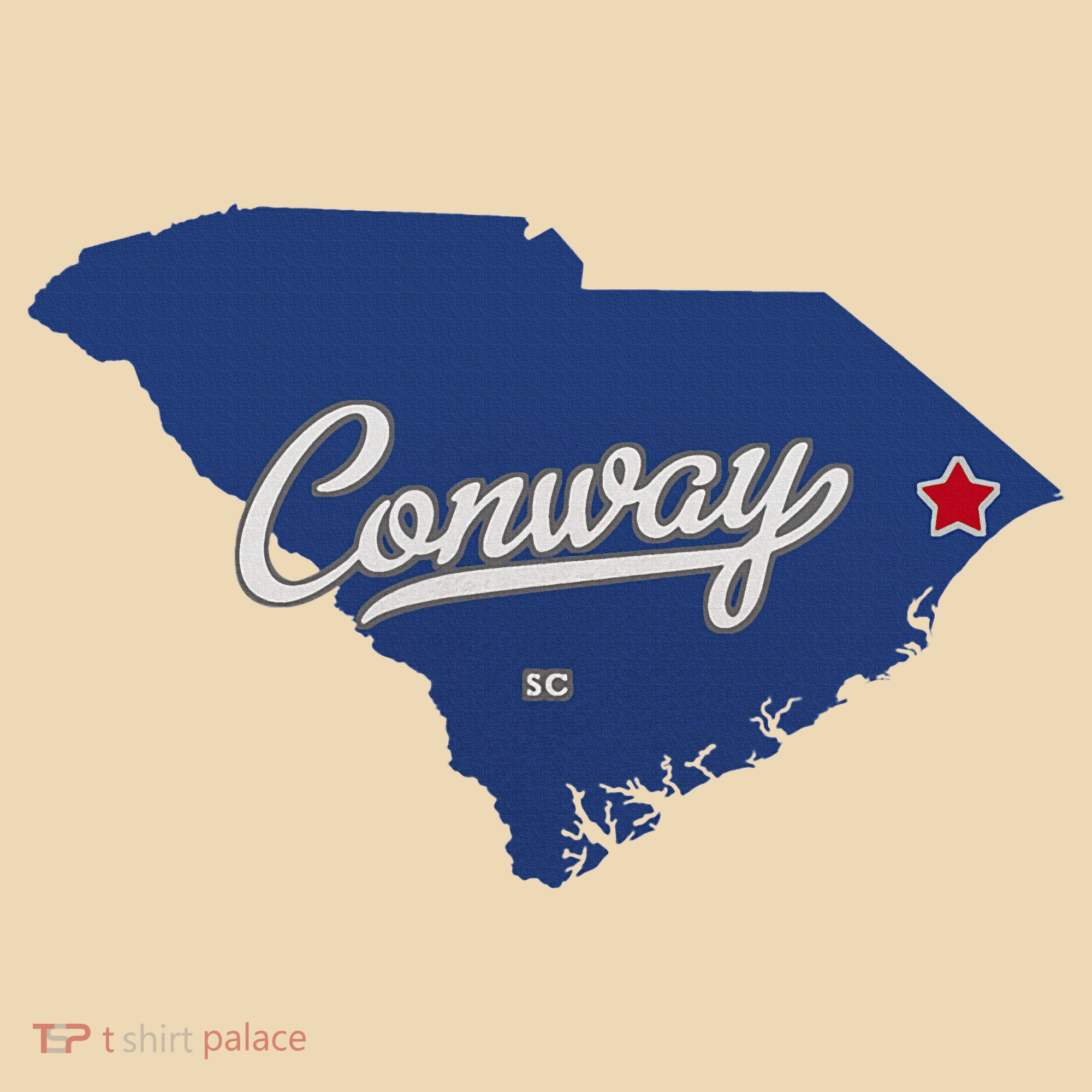 Conway South Carolina Sc Map Tote Bag