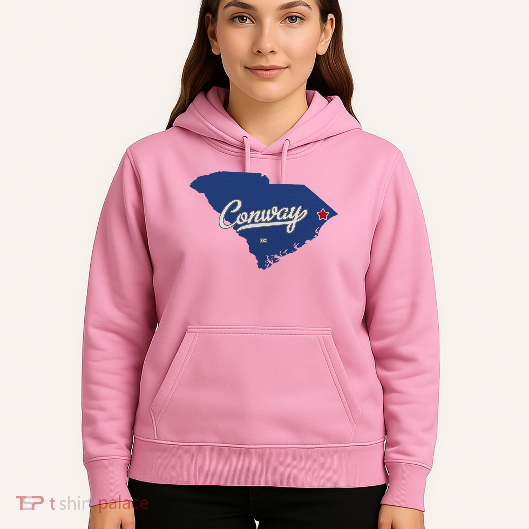 Conway South Carolina Sc Map Hoodie