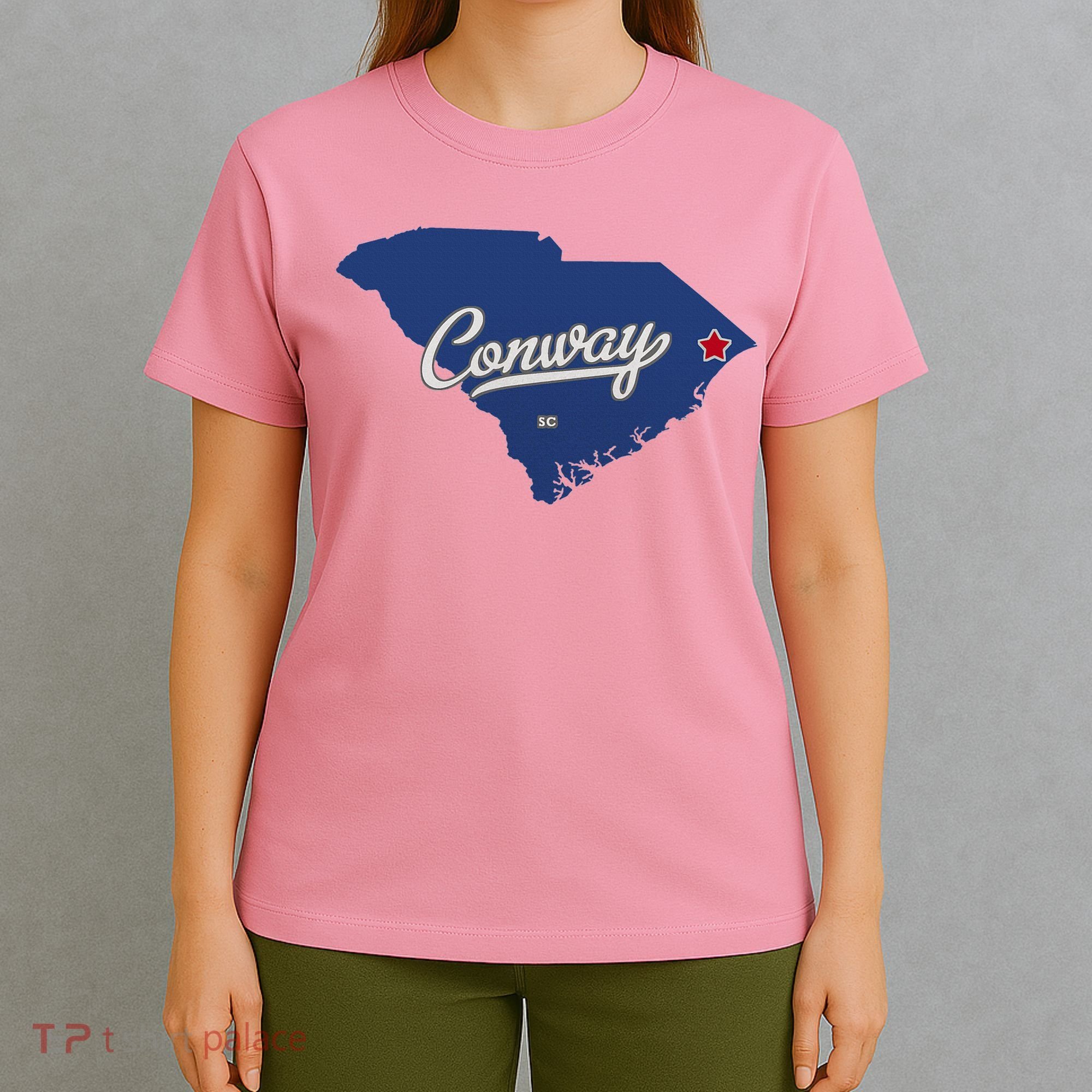Conway South Carolina Sc Map T-Shirt