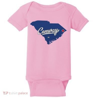 Conway South Carolina Sc Map Baby Bodysuit