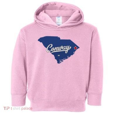 Conway South Carolina Sc Map Toddler Hoodie