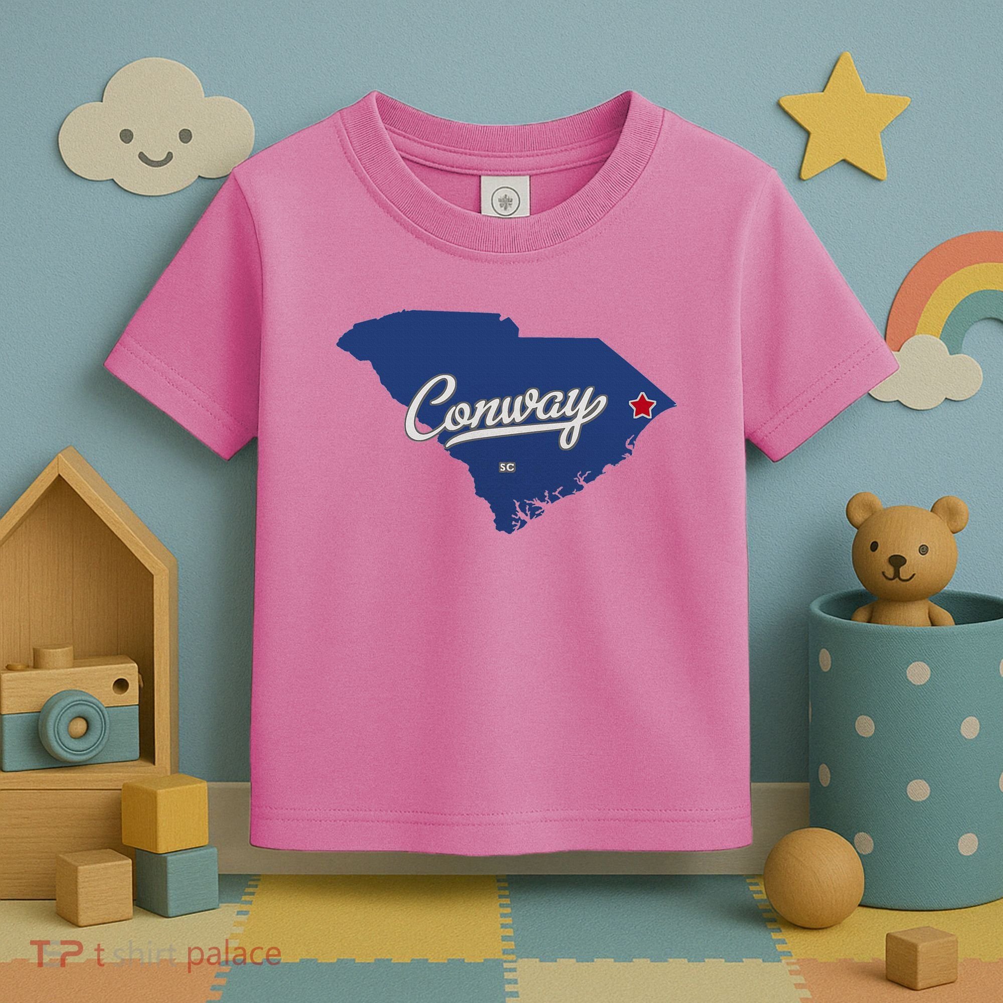 Conway South Carolina Sc Map Toddler T-Shirt