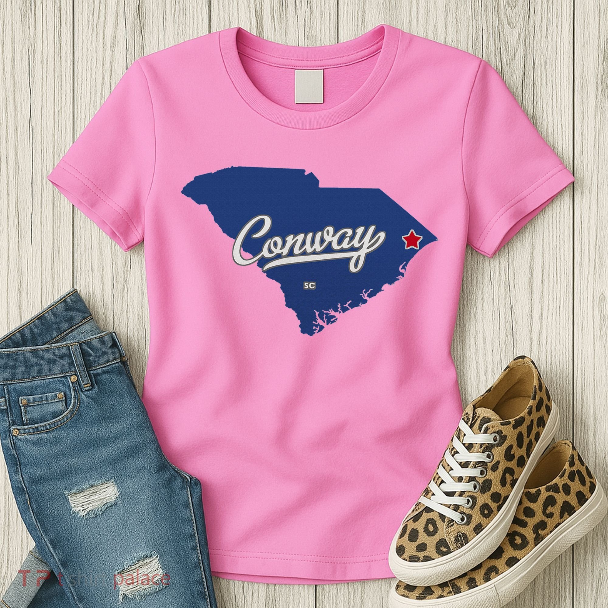 Conway South Carolina Sc Map Women's T-Shirt