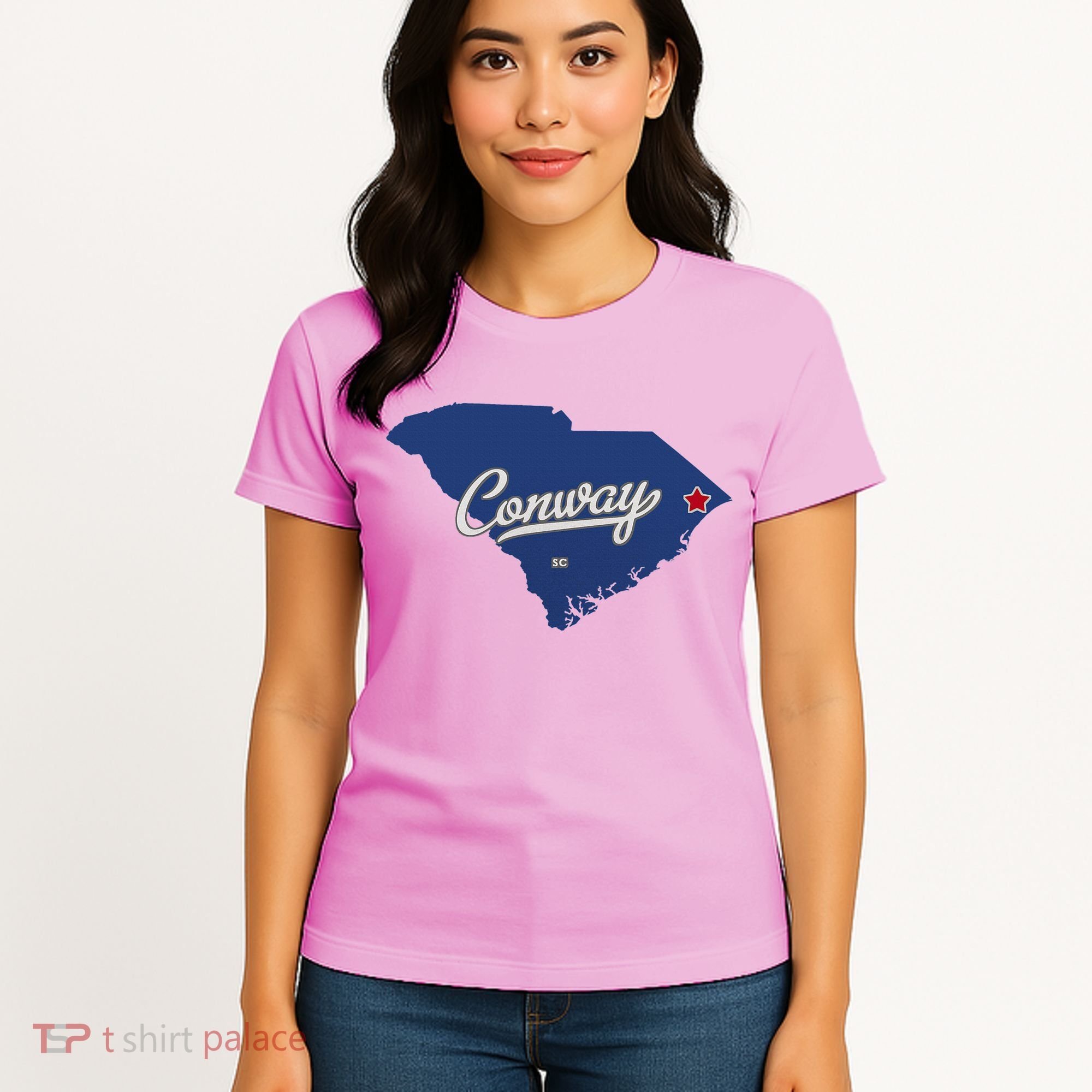Conway South Carolina Sc Map Women's T-Shirt