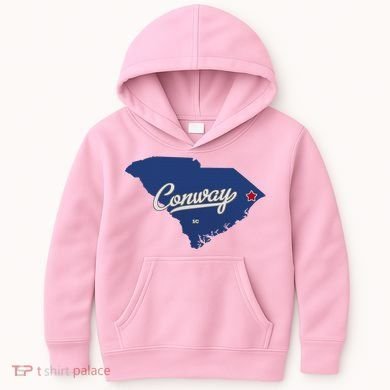 Conway South Carolina Sc Map Kids Hoodie