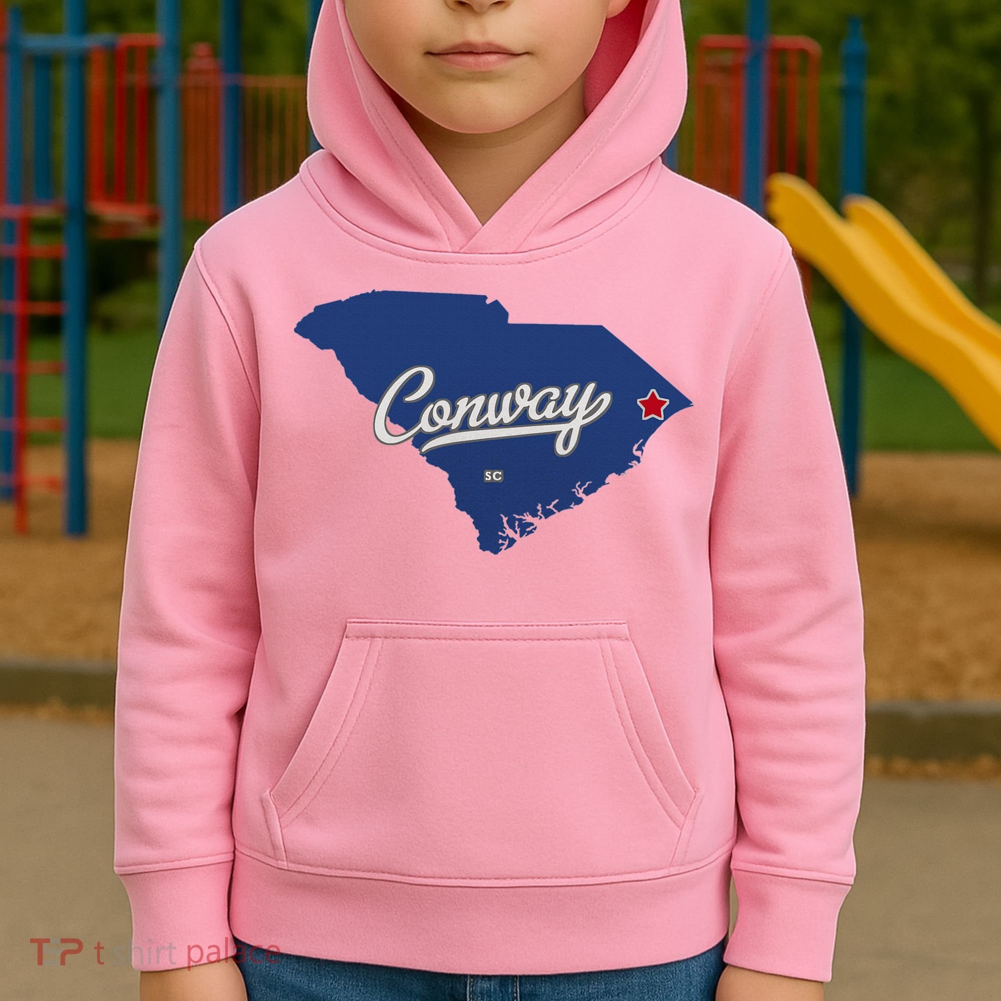 Conway South Carolina Sc Map Kids Hoodie