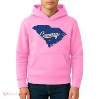 Conway South Carolina Sc Map Kids Hoodie thumb 4